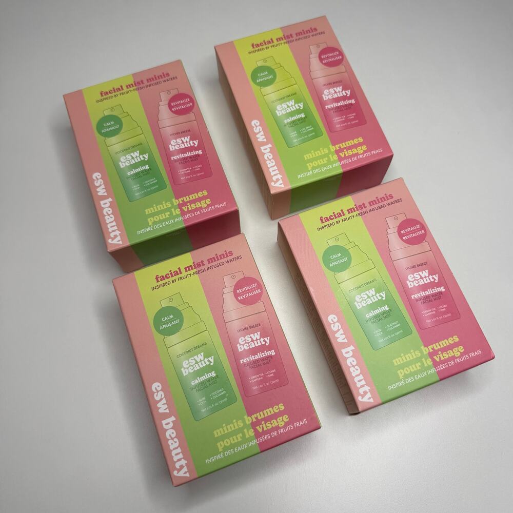 SET OF 4! — ESW Beauty Facial Mist Mini Duo Kit — Lychee Breeze + Coconut Dreams